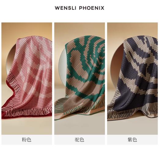 凤凰之家“织梦传奇”75厘米双面印花中方巾 商品图3