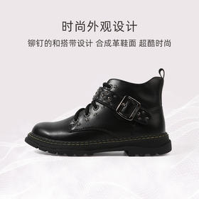 泰兰尼斯中大童冬款加绒时尚百搭小皮靴T04D0D0357