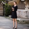 AD赫本风法式小香风连衣裙女秋季黑色显瘦方领西服裙子通勤正装裙 商品缩略图2