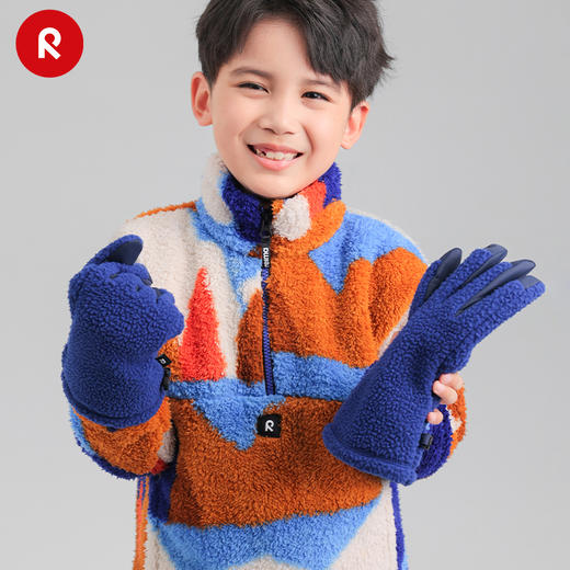 reima男女儿童抓绒分指手套大童秋冬新款摇粒绒保暖户外 商品图1