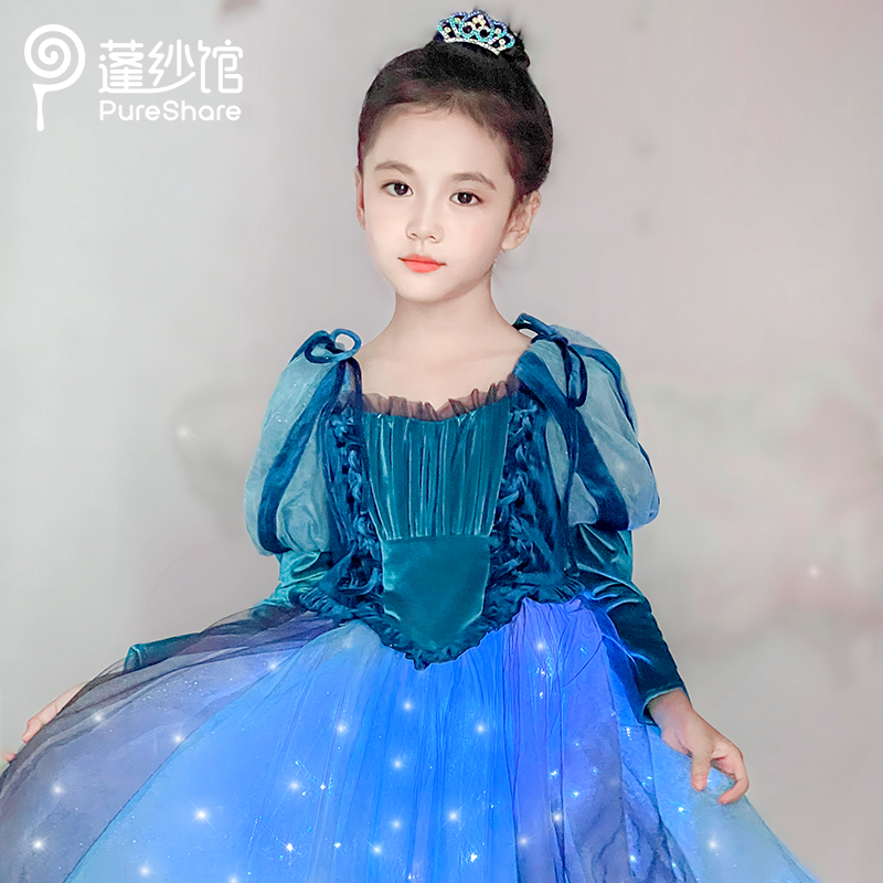 pureshare 灰姑娘公主裙女童连衣裙秋装洋气长袖公主大童新款-星辰公主裙