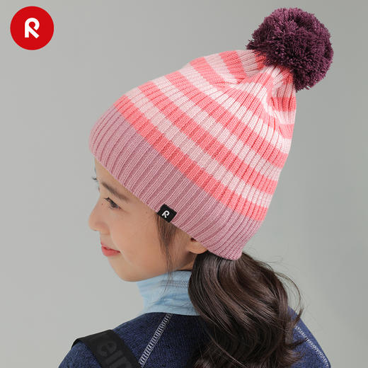 reima男女儿童针织帽秋冬新款控温保暖羊毛条纹弹力无檐帽子 商品图4