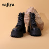 Safiya/索菲娅2023秋冬 机车风厚底大头粗高跟英伦绑带马丁靴 SF34116019 商品缩略图4