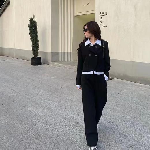 金蘑菇菇黑标时尚 温柔陷阱/醋酸气质休闲西装套装 通勤chicol 商品图3