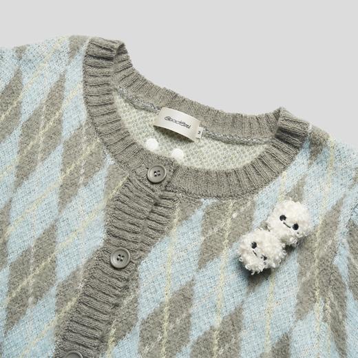 GOODBAI GOODEES菱格纹饰毛织开衫 商品图3