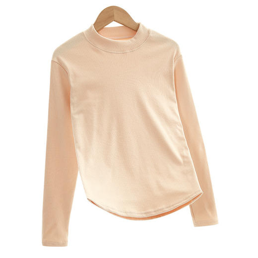 【舒适不紧绷❗️秋冬百搭打底】半高领设计修饰颈线，简约优雅；柔软磨毛面料秋冬半高领磨毛打底衫女薄款保暖内衣美体上衣内搭长袖新款 商品图4