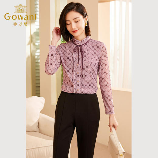 乔万尼衬衫新款女长袖打底衫时尚洋气时髦设计感ET3C730 商品图2