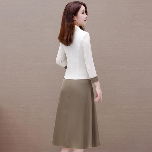 简约中长款时尚内搭连衣裙短款九分袖小西装外套两件套QYM-XYKL-3909-L 商品图2