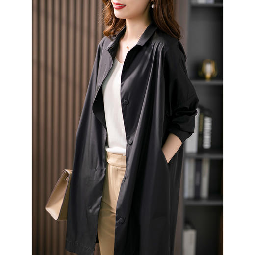 原形设计感中长款风衣女2023秋季新款韩版气质时尚宽松百搭外套 商品图1