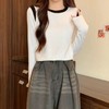 【时尚韩版修身！内搭长袖打底衫】舒适宽松简约，拼接打底衫秋季韩版修身女装上衣内搭长袖圆领T恤打底 商品缩略图1