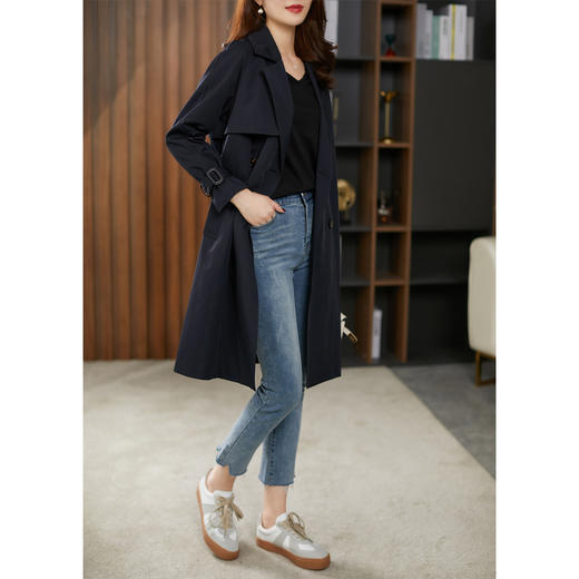 原形西装领风衣女中长款2023秋季新品气质显瘦韩版设计感时尚外套 商品图4