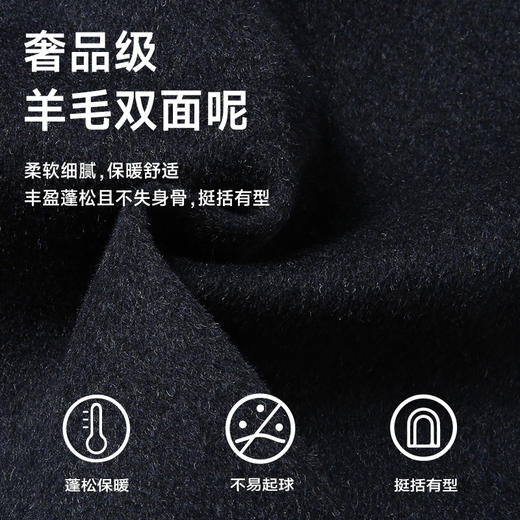 【圈】【可拆卸内胆】【新款DLC】大依优型大码男装长款羊毛大衣外套毛呢90羽绒内胆男中长款加肥加大商务休闲上衣男士绅士胖子 商品图1