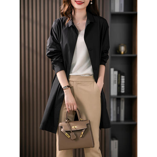 原形设计感中长款风衣女2023秋季新款韩版气质时尚宽松百搭外套 商品图2