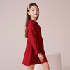 mettekids女童连衣裙2023秋冬新款洋气红色裙子儿童绵羊毛公主裙 商品缩略图3