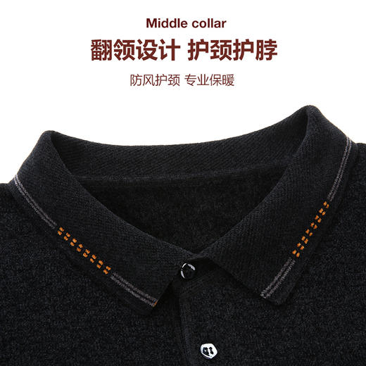 【新款DWP】大依优型大码加绒长袖Polo衫翻领男装加肥加大体恤大号上衣胖子 商品图1