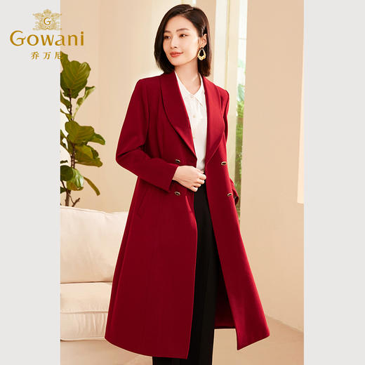 乔万尼风衣女款新款中长款气质高级感红色ET3A677 商品图3