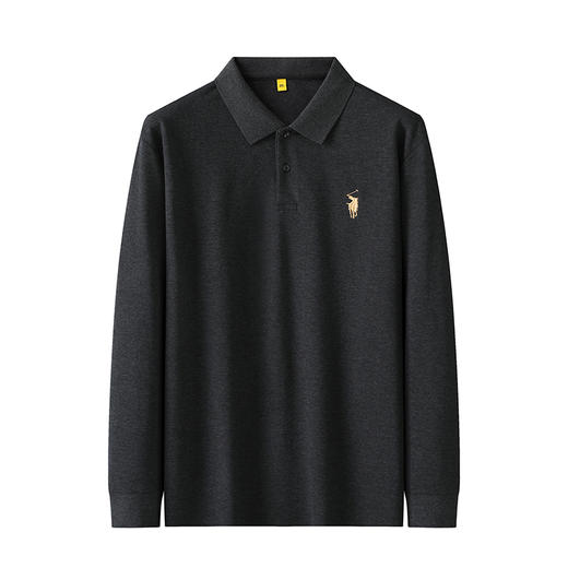 【新款DG】大依优型大码长袖Polo衫翻领加肥加大肥佬休闲宽松透气上衣胖子绅士打底T恤 商品图7