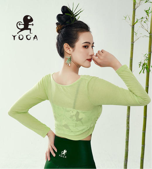 壁虎瑜伽【2310SY247】荡领修身长袖罩衫（无胸垫）【5天发货】 商品图4