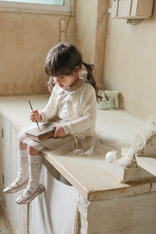 【开衫式设计，时尚百搭！】韩版女童宝宝婴幼儿花边空调衫ins休闲防晒衣开衫外套百搭开衫lm 商品图3