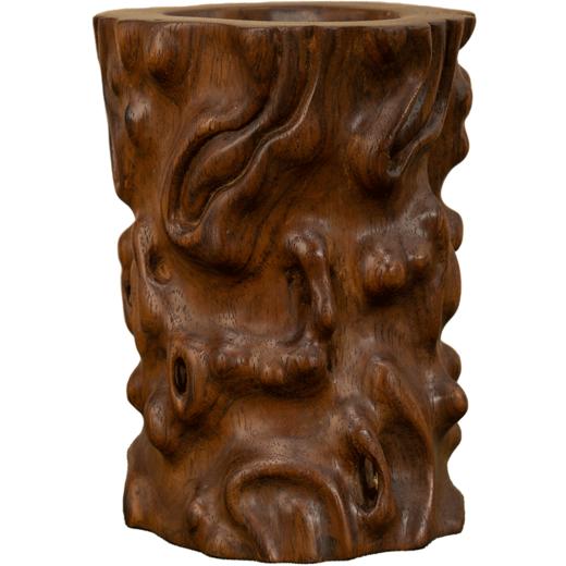 清 黄花梨树瘤随形笔筒 商品图5