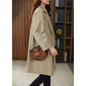 原形西装领风衣女2023秋季新款外套中长款小个子韩版宽松休闲大衣