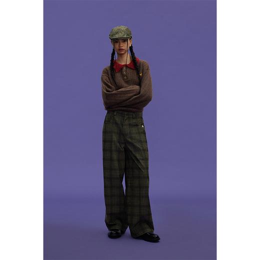 GOODBAI GOODEES刺绣logo撞色宽松polo领毛衣 商品图0