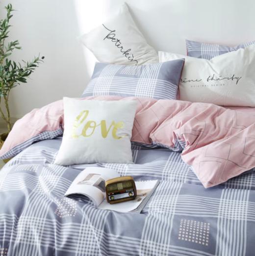 梦洁美颂  磨绒印花四件套 清浅时光 （被套200*230cm 床单230*250cm，枕套48*74cm ） 商品图2