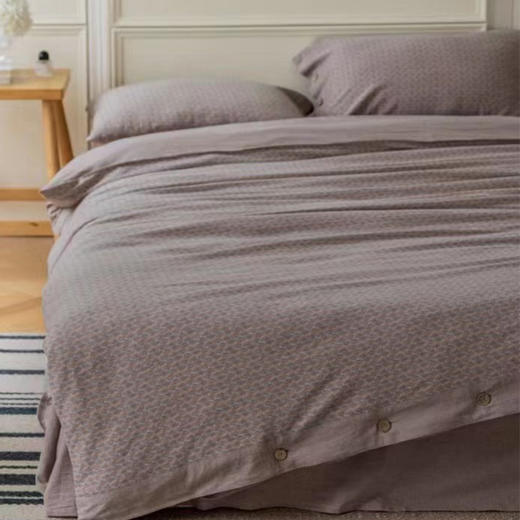 【京彩】纱布四件套-波浪紫 商品图1