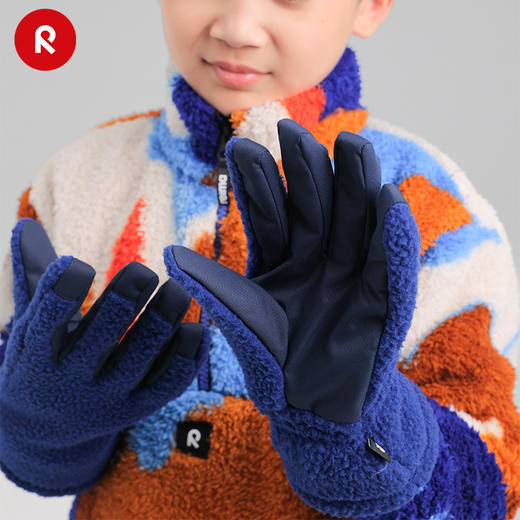 reima男女儿童抓绒分指手套大童秋冬新款摇粒绒保暖户外 商品图3