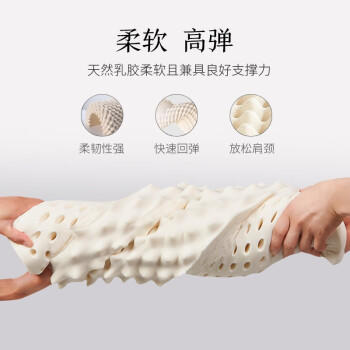 京东京造 高端挚享 96%天然乳胶含量 斯里兰卡原芯进口颗粒乳胶枕 颈椎枕 /床上用品 /枕头 /乳胶枕 商品图2