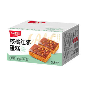 味滋源 核桃红枣蛋糕400g整箱装中式糕点早餐代餐下午茶红枣糕 商品图1