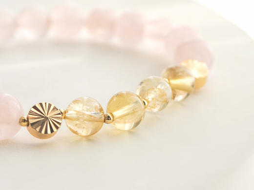 上新！【魔力三宝】天然水晶手串小众设计粉晶金发晶黄晶 商品图3