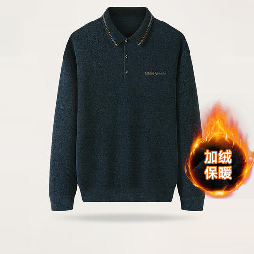 【新款DWP】大依优型大码加绒长袖Polo衫翻领男装加肥加大体恤大号上衣胖子 商品图0