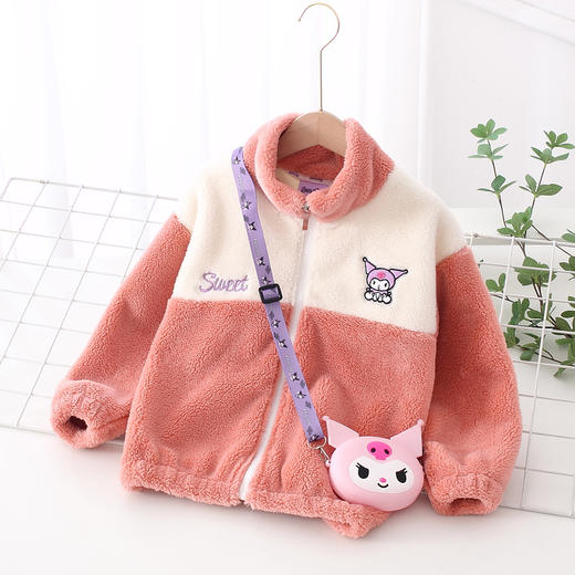 【个性十足！新款宝宝卡通衫】女大童女新款宝宝卡通衫奥利绒刺绣韩版拼接保暖加厚外套拉链，保暖加厚设计，让寒冷无处藏身。拉链设计，简约方便。ry 商品图2