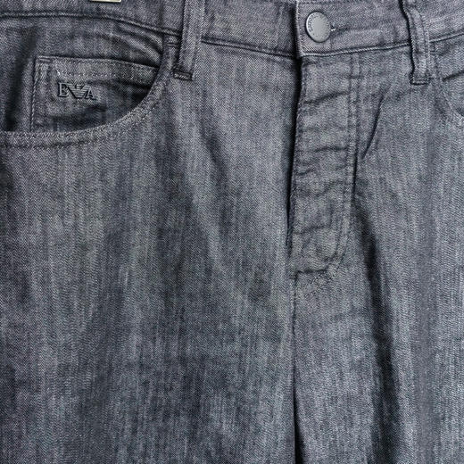 EMPORIO ARMANI 阿玛尼 男士棉质金属徽标休闲牛仔裤 黑色 8N1J21 1D85Z 0005 商品图2