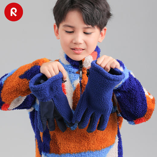 reima男女儿童抓绒分指手套大童秋冬新款摇粒绒保暖户外 商品图4