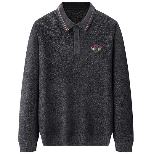 【新款DWP】大依优型大码翻领针织衫Polo衫加肥加大毛衣大号胖子宽松毛衫男装上衣打底T恤 商品图0