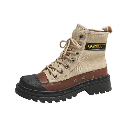 「四款配色」2023秋季新款马丁靴韩版机车靴ins潮厚底帆布休闲学生靴 商品图4