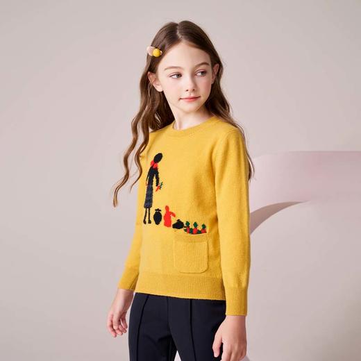 mettekids女童羊绒衫2023秋冬新款打底童装毛衣儿童圆领针织衫 商品图4