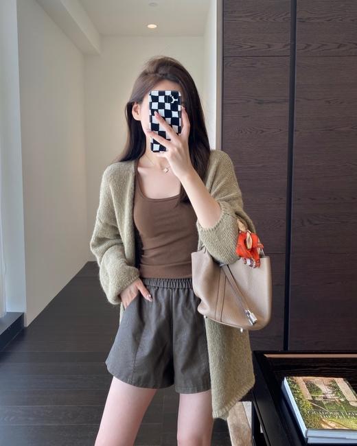 老米优品/无论美式复古文艺穿搭都少不了宝藏单品！《复古柔软皮短裤》🍂松紧腰不挑身材，全内衬，好品质！K230921A 商品图0