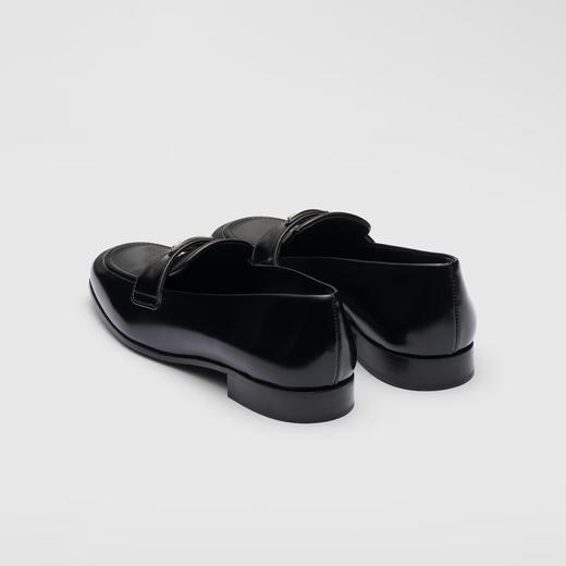 PRADA 普拉达 女士拉绒皮革乐福鞋 黑色 1D276N 055 F0002 商品图2