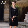 AD赫本风法式小香风连衣裙女秋季黑色显瘦方领西服裙子通勤正装裙 商品缩略图3
