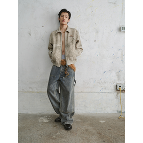 GOODBAI 916 涂鸦印花翻领拉链外套