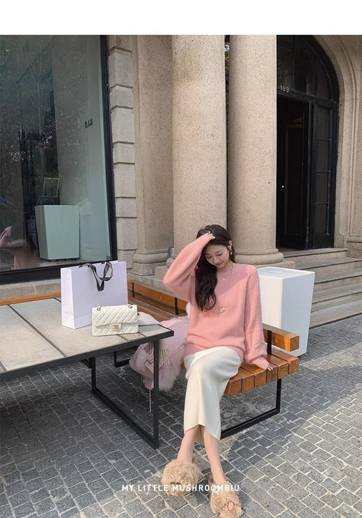 贝儿粉 开衫XS 金蘑菇菇  Jennifer’s winter 新年浣熊系列 / 舒服柔软蓬松毛衣 商品图2