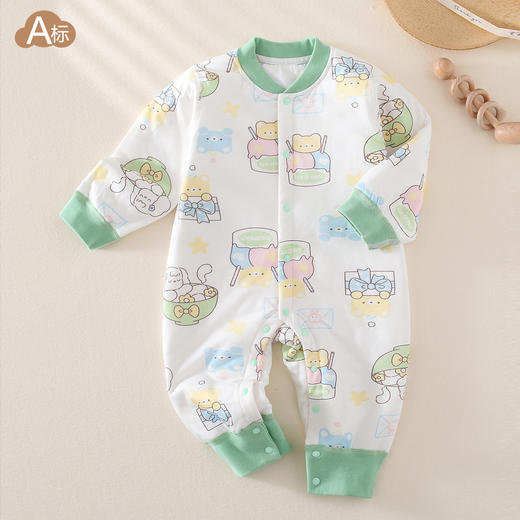 【三层保暖设计，锁住温度！】夹棉爬爬服婴儿连体衣男女宝宝秋冬季加棉新生儿衣服保暖a类棉服lm 商品图5