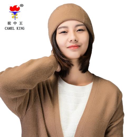 【亮丽北疆-阿拉善双峰驼绒】TZW驼绒帽子 简约针织帽 优雅时尚 保暖亲肤 均码 商品图1