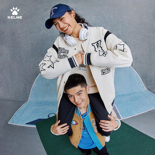 卡尔美冬季篮球潮流系列针织棉服 商品图0