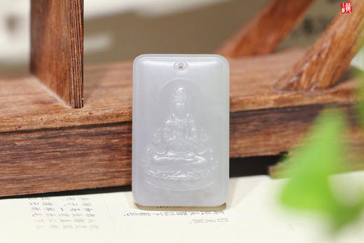 和田玉烟紫玉【观音】吊坠 商品图0