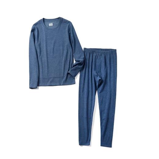 蚕丝+绵羊毛+保暖贴片，冬季男士弹力内衣套装 商品图2