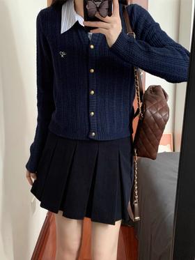 女毛织拼梭织上衣8355